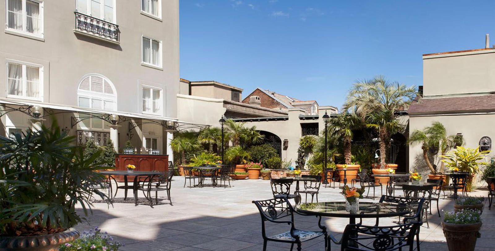 Discover the European grand façade of the Omni Royal Orleans.