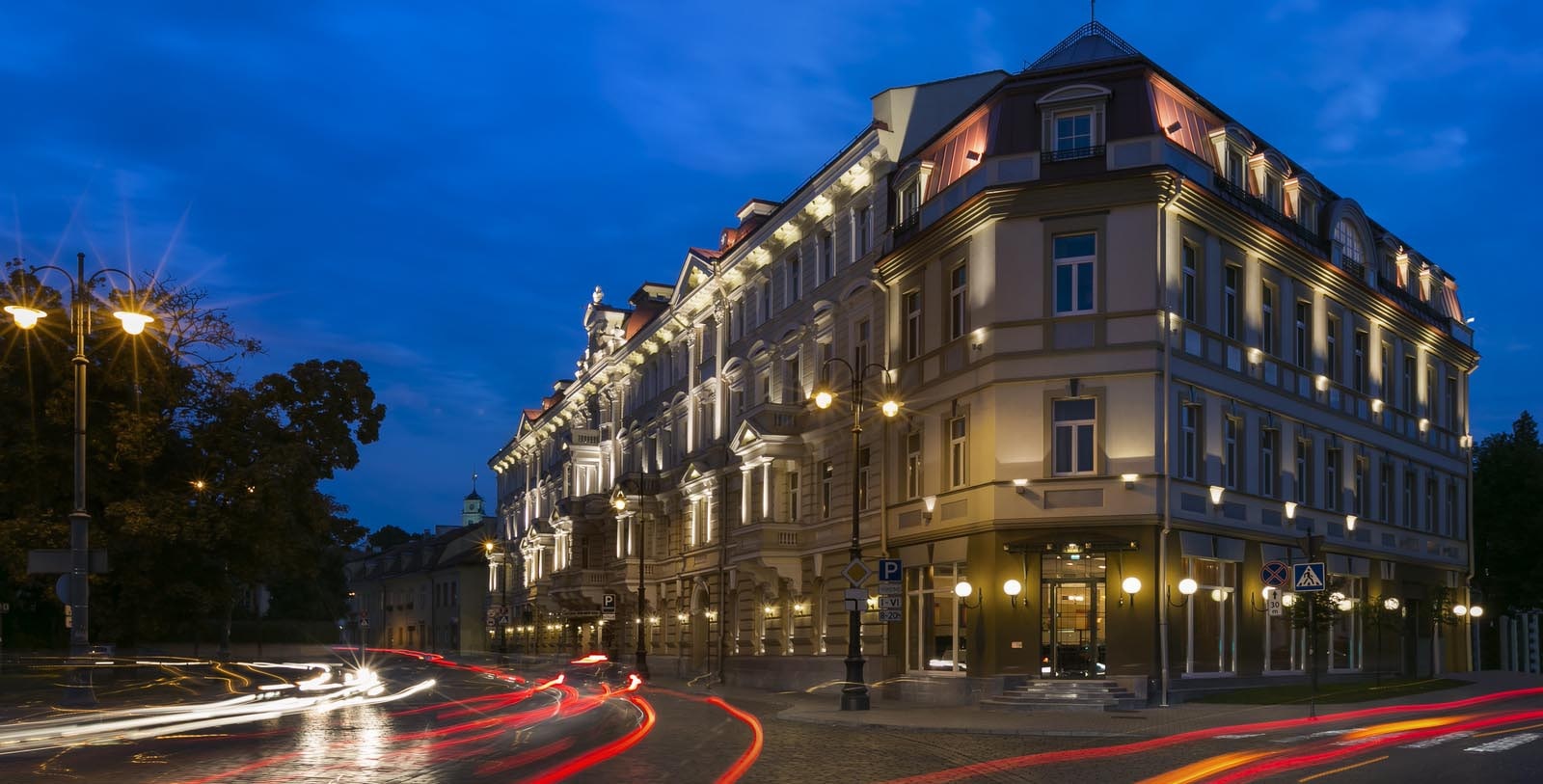 Image of Hotel Exterior Kempinski Hotel Cathedral Square, 1900, Member of Historic Hotels Worldwide, in Vilnius, Lithuania, Special Offers, Discounted Rates, Families, Romantic Escape, Honeymoons, Anniversaries, Reunions