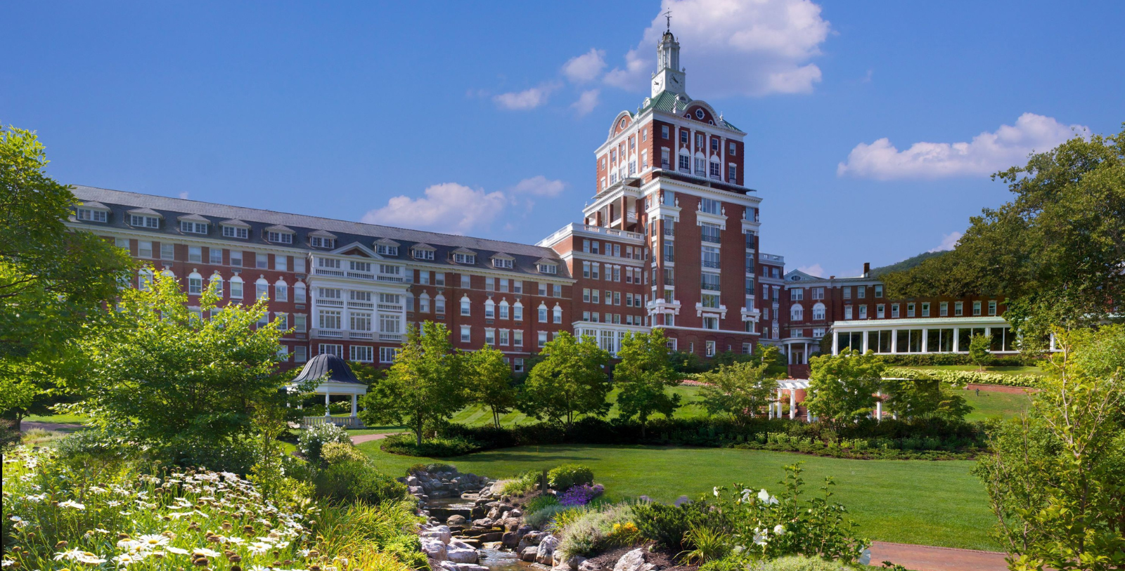 Image of hotel Exterior at Omni Homestead Resort, Hot Springs, Virginia, opened in 1766 and a member of Historic Hotels of America since 1989.